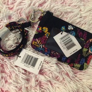 New Vera Bradley Lanyard and Zip ID Set